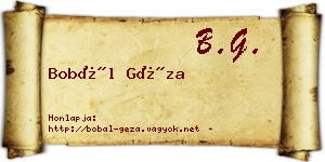 Bobál Géza névjegykártya